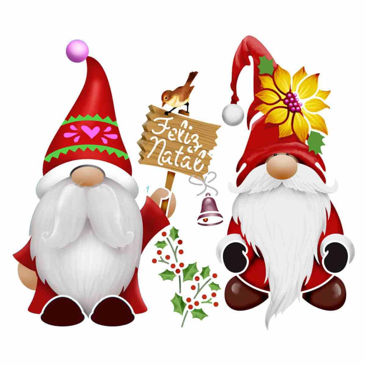 Stencil Litoarte 34x21 STNGG-055 Natal Gnomos - Palácio da Arte