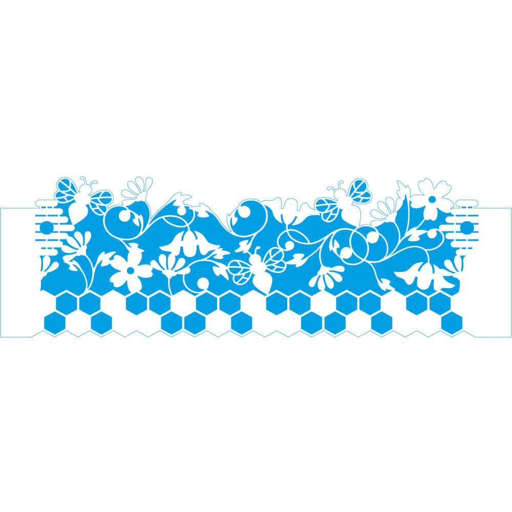 Stencil Litoarte 42x11 STAG-022 Memórias Vintage Muro Florido - Palácio da Arte