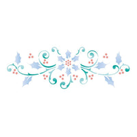 Stencil Litoarte 6x17 STNP-006 Natal Arabesco e Poinsétia - Palácio da Arte