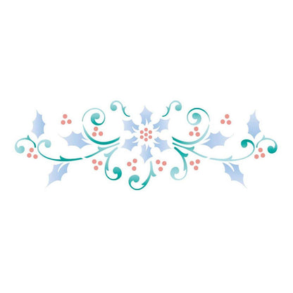 Stencil Litoarte 6x17 STNP-006 Natal Arabesco e Poinsétia - Palácio da Arte