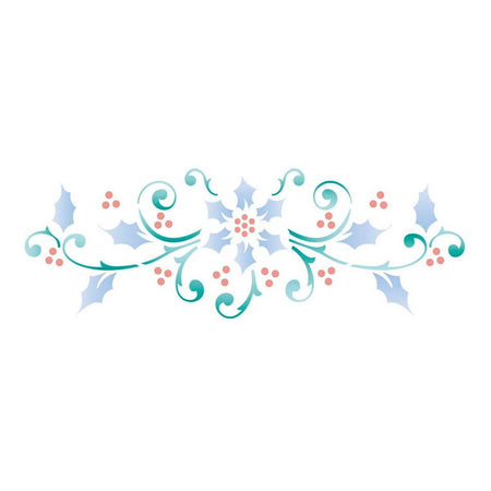 Stencil Litoarte 6x17 STNP-006 Natal Arabesco e Poinsétia - Palácio da Arte