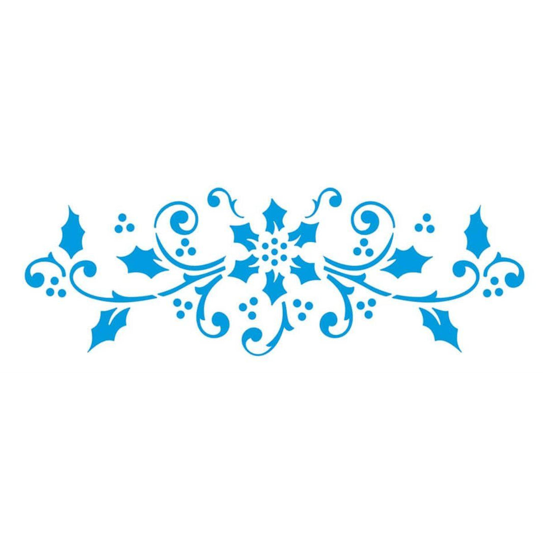 Stencil Litoarte 6x17 STNP-006 Natal Arabesco e Poinsétia - Palácio da Arte