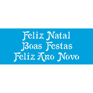 Stencil Litoarte 6x17 STNP-008 Natal Feliz Natal e Boas Festas - Palácio da Arte