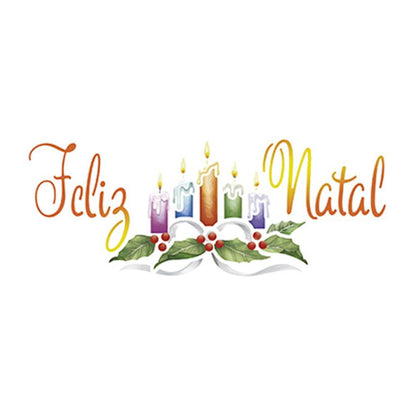 Stencil Litoarte 6x17 STNP-012 Natal Velas e Feliz Natal - Palácio da Arte