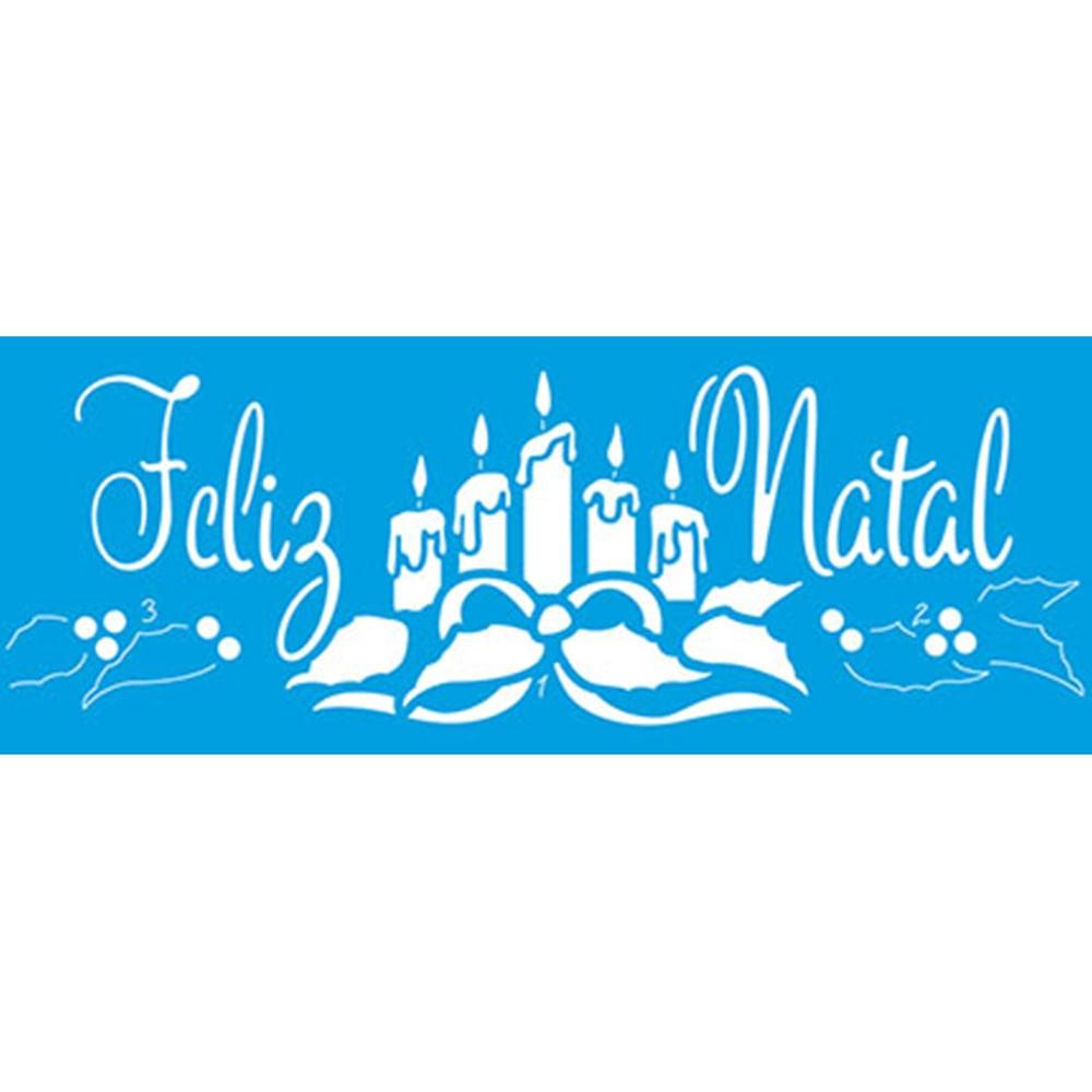 Stencil Litoarte 6x17 STNP-012 Natal Velas e Feliz Natal - Palácio da Arte