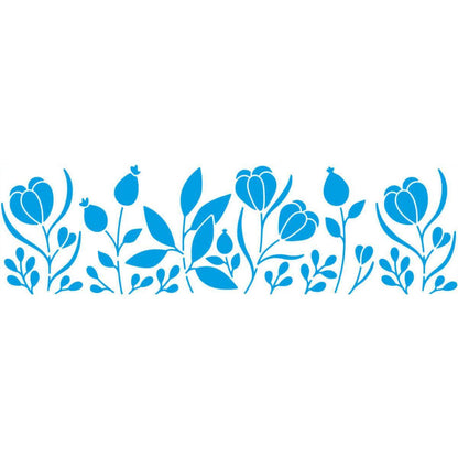 Stencil Litoarte 8x28 STE-391 Flores e Folhas - Palácio da Arte