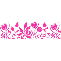 Stencil Litoarte 8x28 STE-391 Flores e Folhas - Palácio da Arte