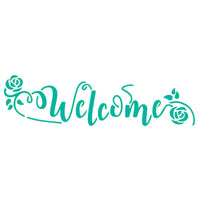 Stencil Litoarte 8x28 STE-400 Welcome Com Flores - Palácio da Arte