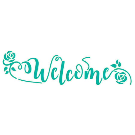 Stencil Litoarte 8x28 STE-400 Welcome Com Flores - Palácio da Arte