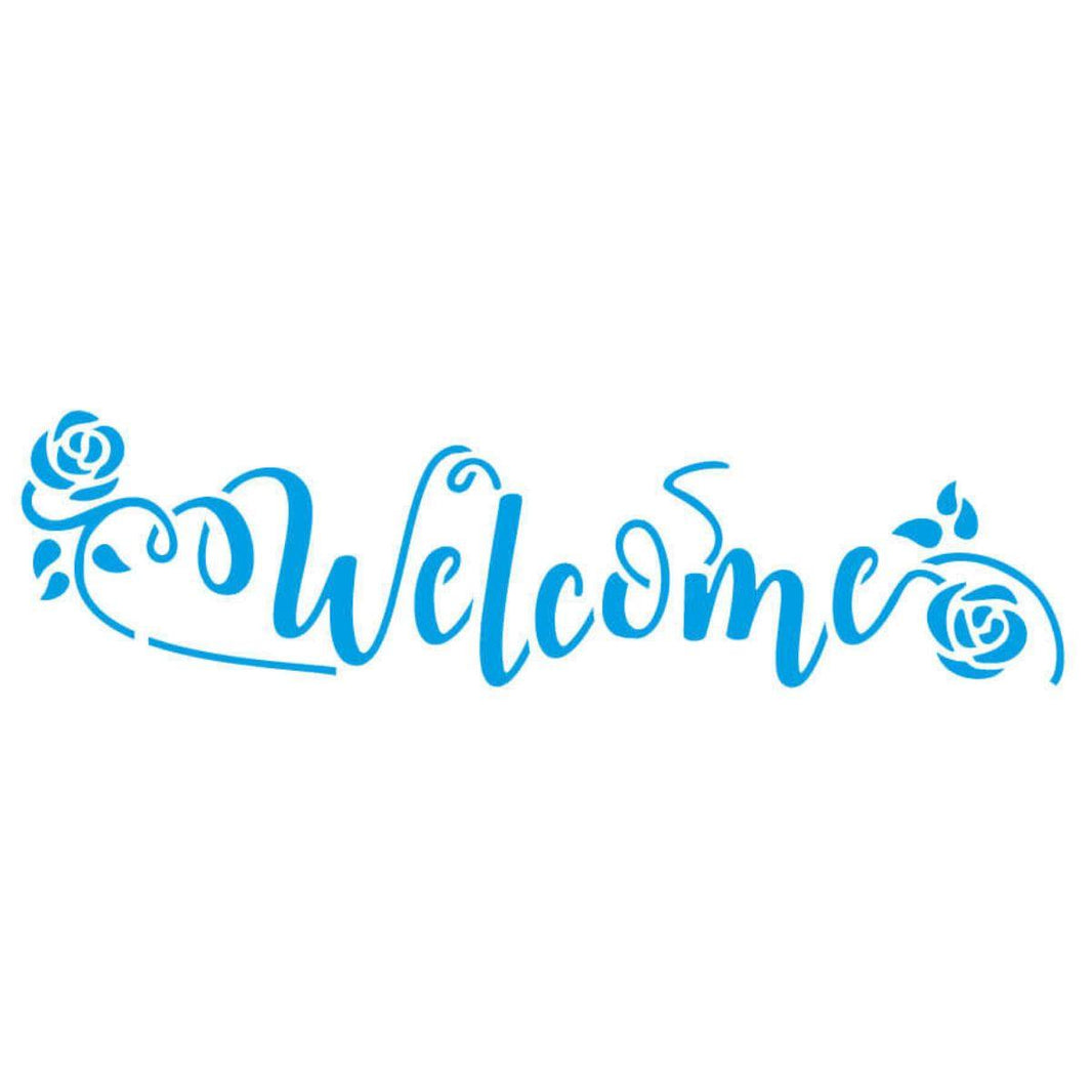 Stencil Litoarte 8x28 STE-400 Welcome Com Flores - Palácio da Arte
