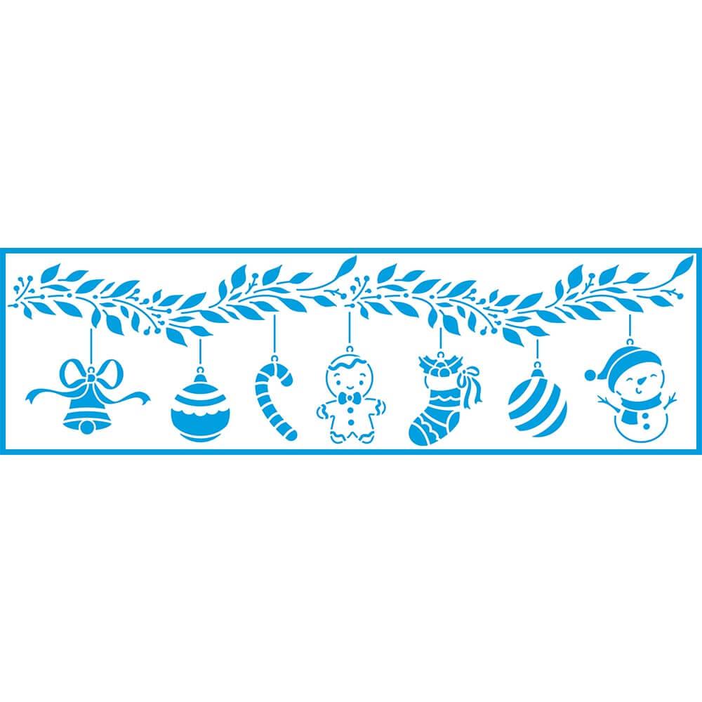 Stencil Litoarte 8x28 STN-057 Elementos de Natal - Palácio da Arte