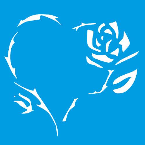 Stencil Litocart 14x14 LSP-122 Coração com Rosas - Palácio da Arte