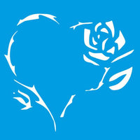 Stencil Litocart 14x14 LSP-122 Coração com Rosas - Palácio da Arte