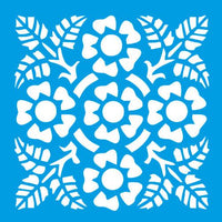 Stencil Litocart 14x14 LSP-126 Azulejo Flores - Palácio da Arte