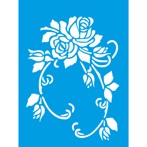 Stencil Litocart 20x15 LSM-278 Rosas e Ramos - Palácio da Arte