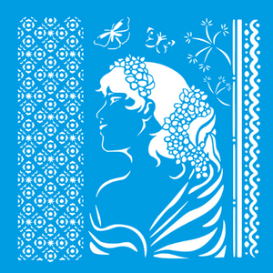 Stencil Litocart 20x20 LSQ-242 Mulher Barrinhas - Palácio da Arte