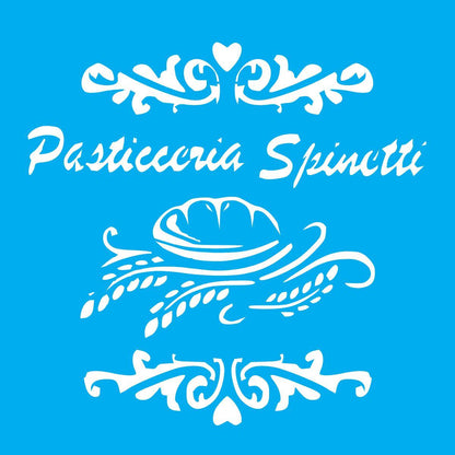 Stencil Litocart 20x20 LSQ-292 Pasticceria Spinetti - Palácio da Arte