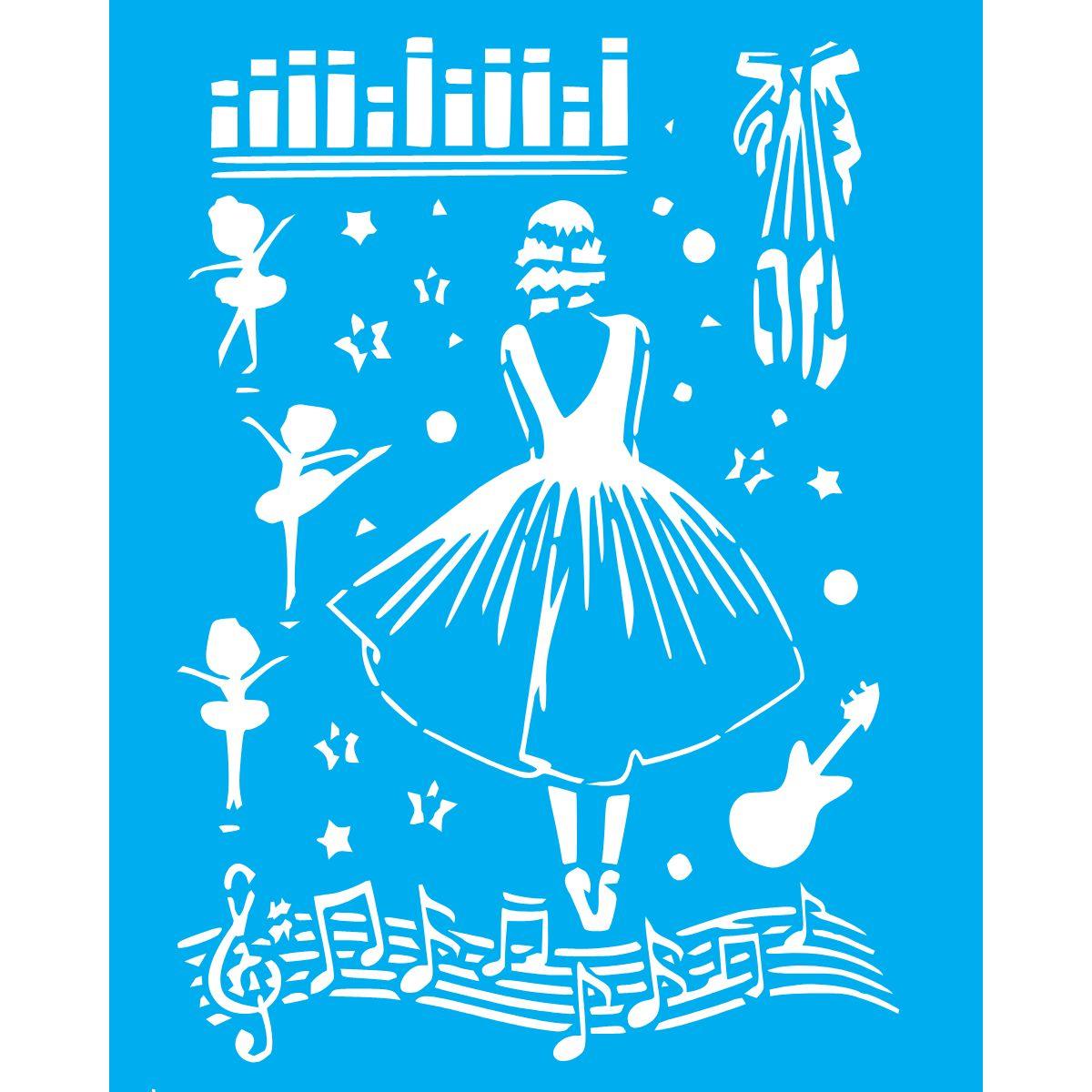 Stencil Litocart 25x20 LSG-237 Bailarina Musical - Palácio da Arte