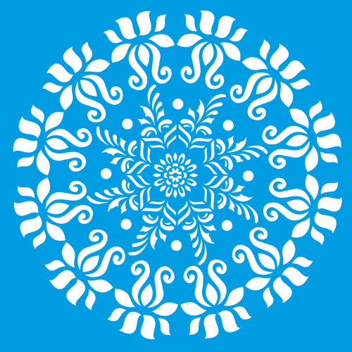 Stencil Litocart 25x25 LSPQ-003 Mandala Colonial - Palácio da Arte