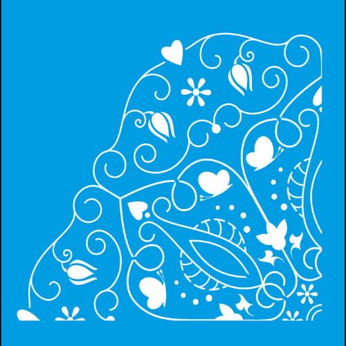 Stencil Litocart 30x30 LSPG-016 Flor e Coração - Palácio da Arte