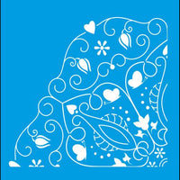 Stencil Litocart 30x30 LSPG-016 Flor e Coração - Palácio da Arte