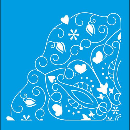 Stencil Litocart 30x30 LSPG-016 Flor e Coração - Palácio da Arte