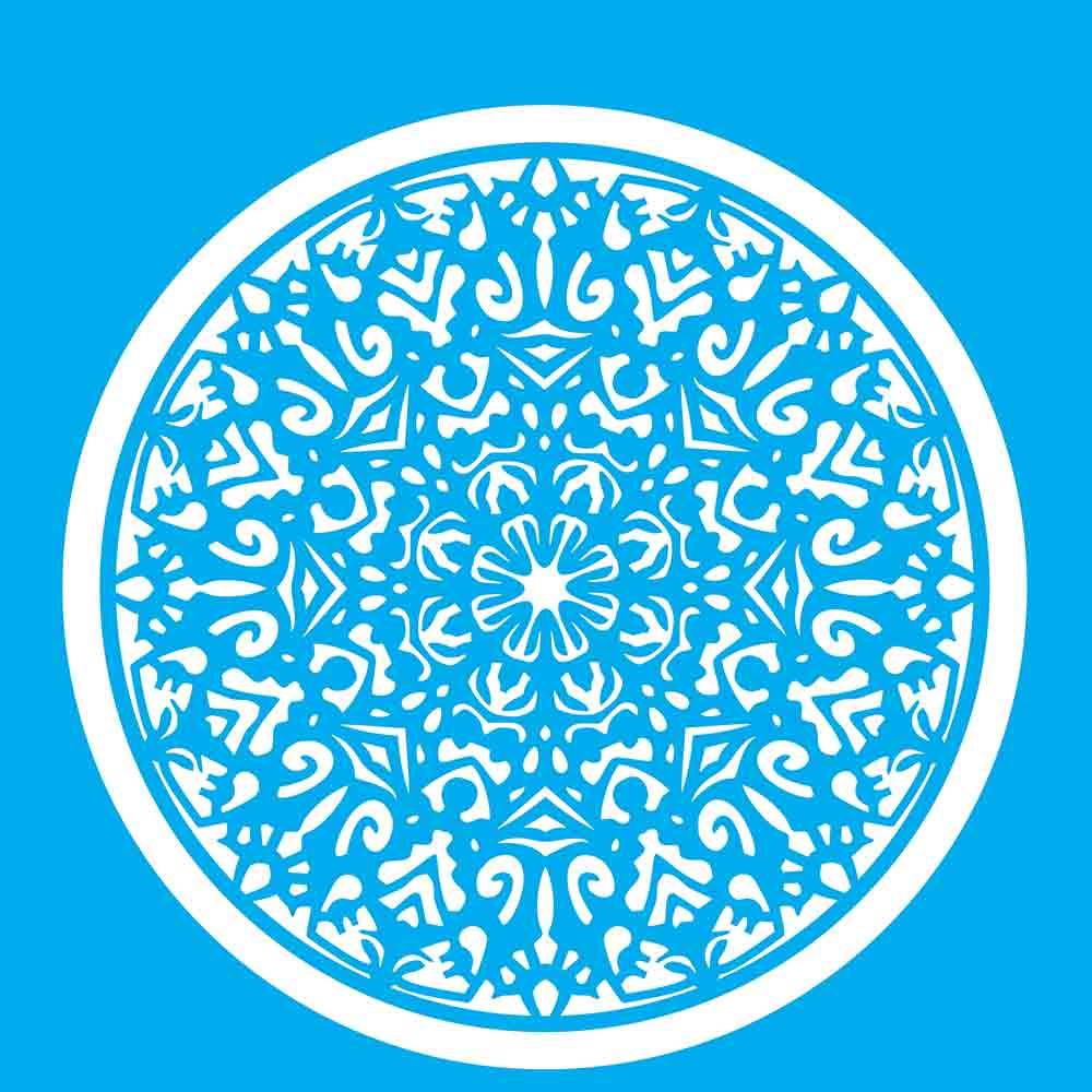 Stencil Litocart 30x30 LSPG-048 Mandala Borda Larga - Palácio da Arte