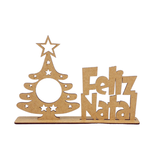 Suporte para Bombom Árvore Feliz Natal 3x13,5x19,5cm em MDF - Palácio da Arte