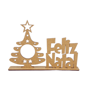 Suporte para Bombom Árvore Feliz Natal 3x13,5x19,5cm em MDF - Palácio da Arte