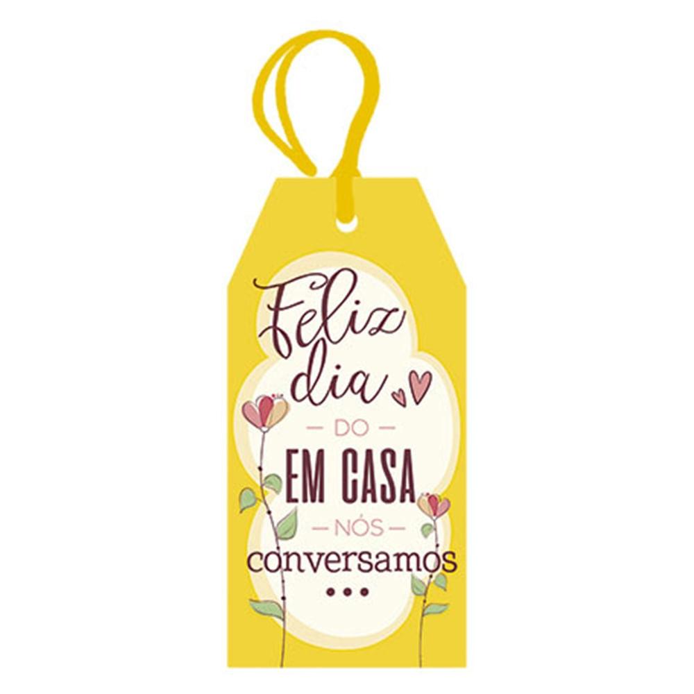 Tag Decorativa Litoarte DHT2-063 Dia das Mães Feliz Dia do em Casa Nós Conversamos 7x14cm - Palácio da Arte