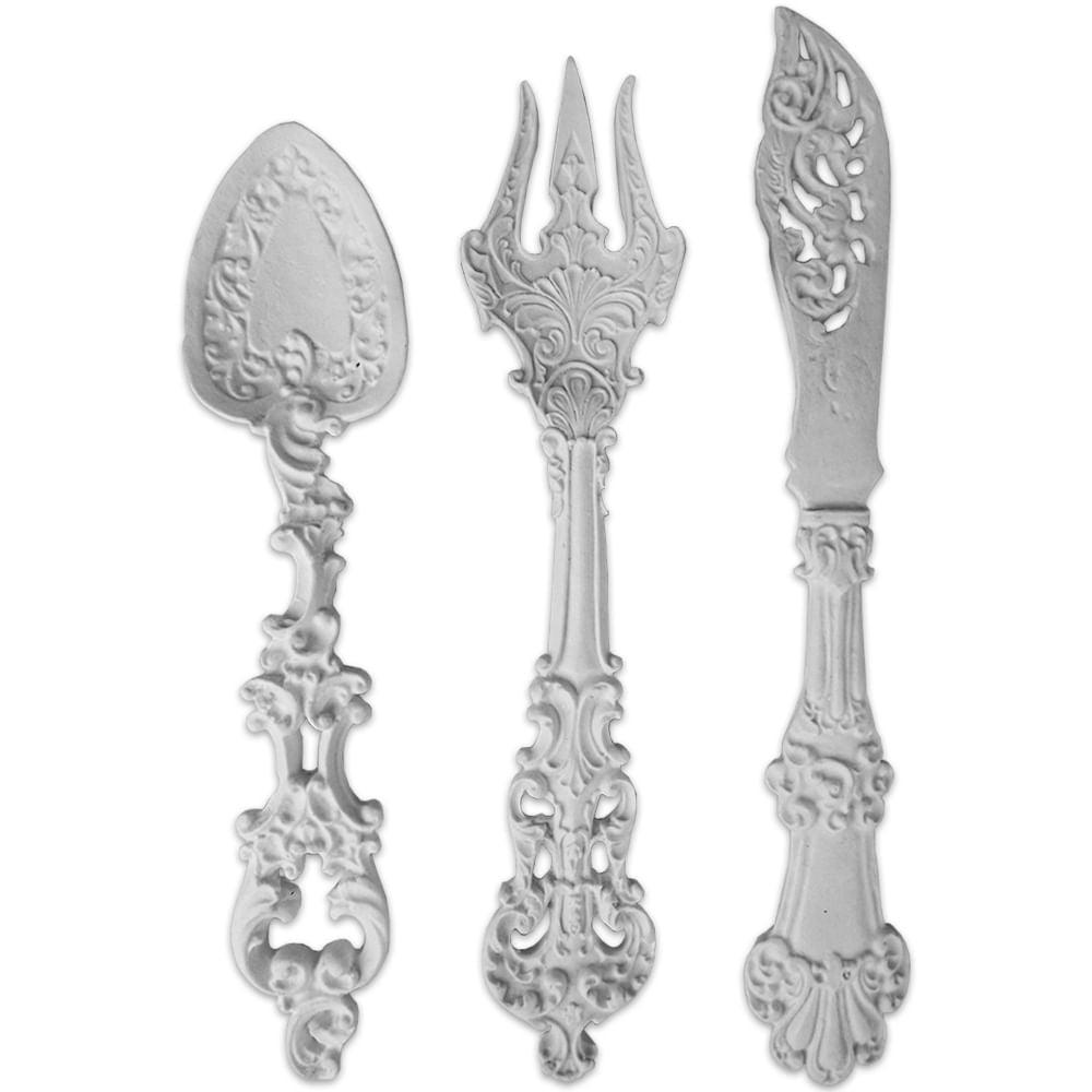 Talheres 26cm com 3 unidades Resina - Palácio da Arte